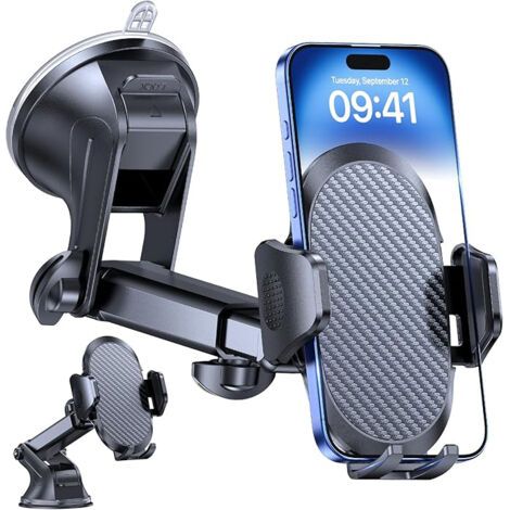 Support Téléphone Voiture [2025 Ventouse Puissante] Porte Telephone Voiture Tableau de Bord, Rotation 360° Portable Ventouse pour iPhone Compatible avec 4-7.2" Smartphone (1/4)
