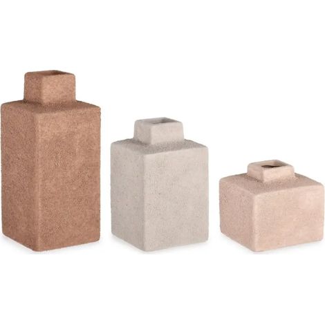 Set 3 vasi decorativi Gerd a bottiglia quadrata assortiti H10-22,3 cm (1/4)