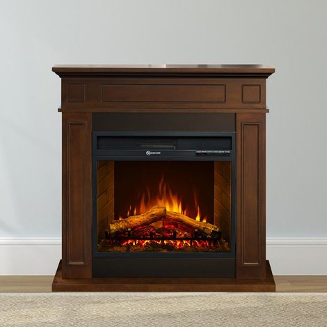 Elektrischer Kamin Versiggia, Heizfläche 30 m², Leistung (kW) 0,9/1,8, Indoor, 89x28x90h cm, Walnussbraun (1/5)