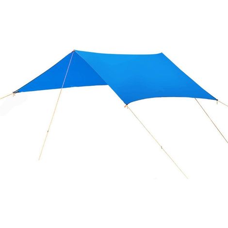 Tente de camping avec pare-soleil 10745  avec piquets et tirants  Couleur: Bleu