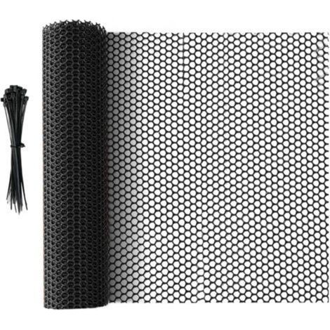 Clôture en Maille Plastique Noir, 5 m x 40 cm, Filet Polyvalent pour Protection des Arbres, Barrière pour Chats, Chiens, Lapins et Plantes (1/5)