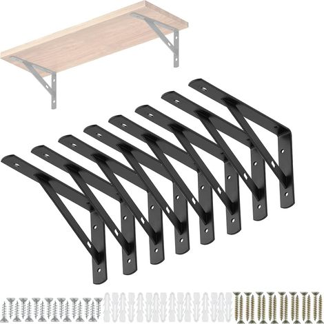 Shelf Brackets Heavy Duty 8 Pack Triangle Shelving Brackets 150x95mm, 2mm Thick, Scaffold Board Support, Wall Mounted (1/5)