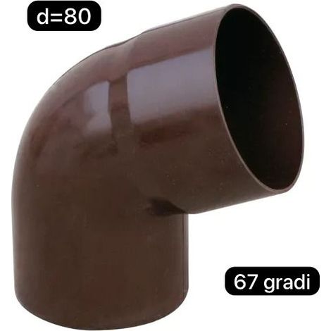 Curva in p.v.c per tubo pluviale testa di moro dm 80 67gradi