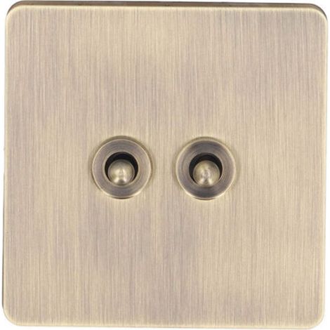 Bedienfeld aus Edelstahl mit Antikbronze-Textur und 2-Wege-Wippschalter, AC250V-Crezuo
