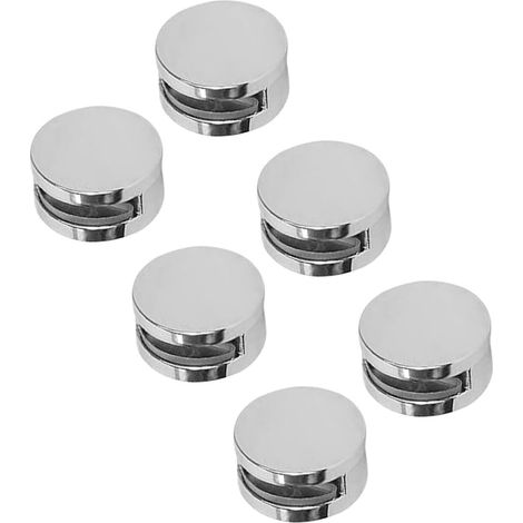 6 Pieces Bathrooms Frameless Bathroom Mounting Shelves Clamps Holder