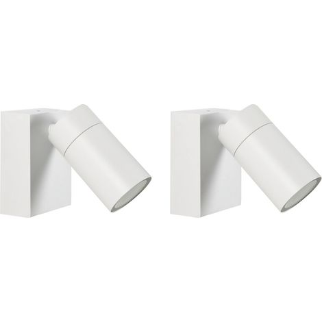 Lot de 2 Appliques Murales Spots Éclairage d'Extérieur en Aluminium Blanc Manor (1/5)