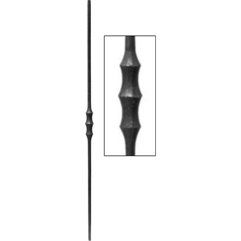 Barreau rond lisse ø14mm et hauteur 1000mm en fer forgé avec un motif - DECO FER FORGE