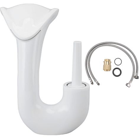 Robinet mitigeur cascade monocommande en cuivre blanc, style moderne, pour salle de bain et toilettes. (1/5)