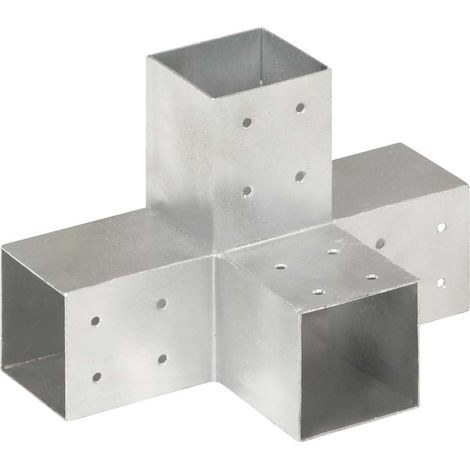 Conector de postes en forma de X metal galvanizado 81x81 mm vidaXL
