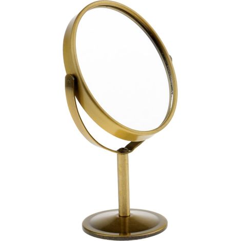 Miroir double face, ovale normal, support en métal, décoratif rotatif pour la table