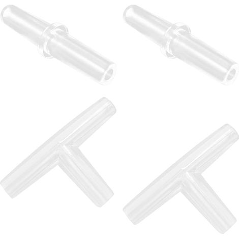 4 Pièces Connecteurs de Pompe à Air d'Aquarium, Type I Type T, pour Tuyau d'air de 4mm ID, Adaptateur Universel pour Système Aération Aquarium