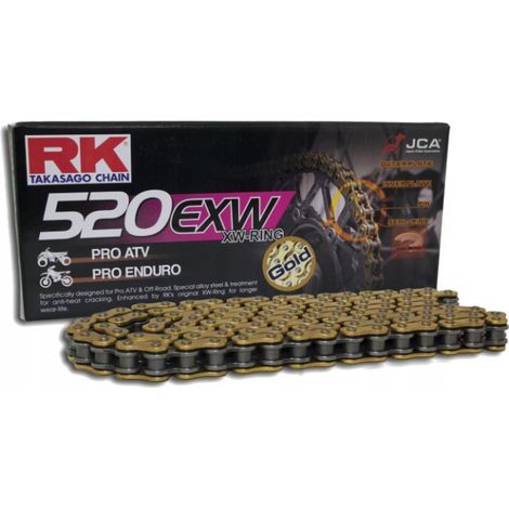 CADENA DE TRANSMISIÓN RK 520EXW-120 (XW-RING) CON LENTE (CLF) INCLUIDA COLOR ESTÁNDAR (CAPACIDAD: HASTA 750 CCM) (34,3 KN)