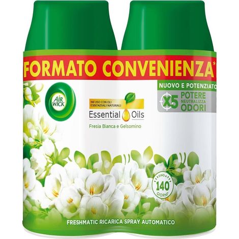 Air Wick Freshmatic Ricarica Bipacco Fresia Bianca e Gelsomino Profumatore per ambiente 250 ml x 2 (1/5)