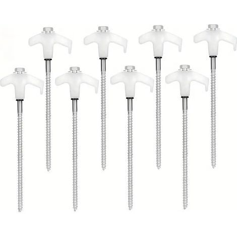 Lot de 10 Piquet De Tente a Visser,Piquets De Tente en Acier avec Filetage Et Support De Corde,Ancrages Au Sol à Visser Accessoires pour Tente (1/5)