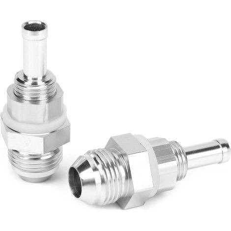 2 raccords AN8 à embout cannelé 3/8, aluminium, pour pompe à carburant, réservoir, lignes en caoutchouc, plastique ou nylon (1/5)