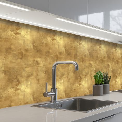 SALPICADEROS DE COCINA Industrial - Textura - Oro 400x80