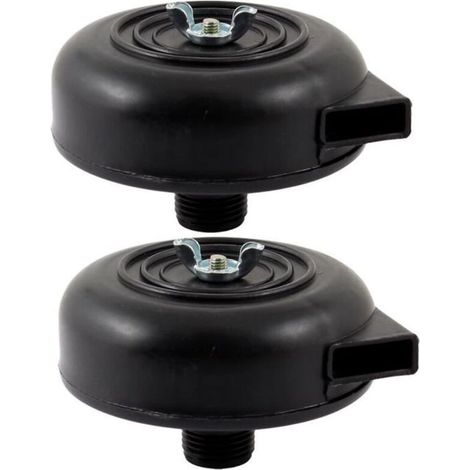 2Pcs couvercles 20mm filtre d᾽échappement silence pour compresseur à air Noir