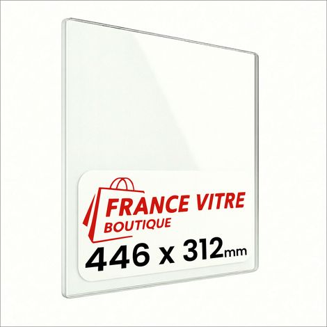 446 x 312 x 4 mm - Vitre de cheminée pour insert et poêle à bois - verre de rechange - France Vitre - jusqu'à 800°C - 312 x 446 x 4 mm (1/5)
