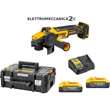 Smerigliatrice Ø125mm 18V DEWALT DCG409H2T-QW Brushless con valigetta e 2 batterie da 5,0 Ah POWERSTACK (1/4)