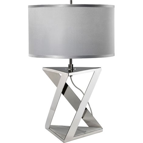 Tischlampe Schreibtischlampe Beistelllampe Schlafzimmerlampe Marmor Silber H70cm (1/5)