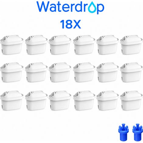 Waterdrop Cartouche de Filtre à Eau, Remplacement pour Brita® Maxtra+® Plus, Maxtra Pro® All-in-1, Compatible avec Brita® Carafe Filtrante, Réduire les PFAS, PFOA/PFOS, TÜV SÜD, NSF Certifiée (18)