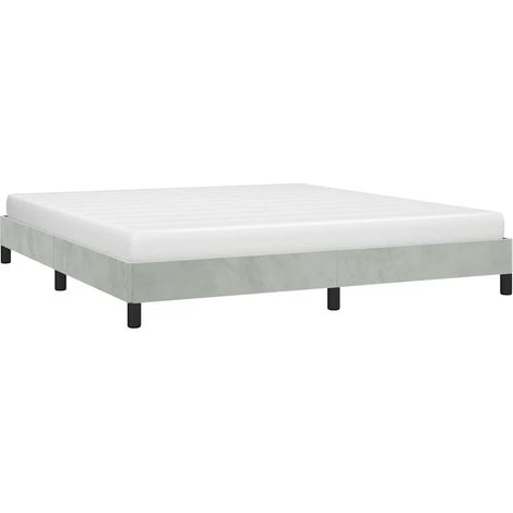 Cadre de lit en velours gris clair sans matelas 216 x 186 x 25 cm - PANGIVO (1/5)
