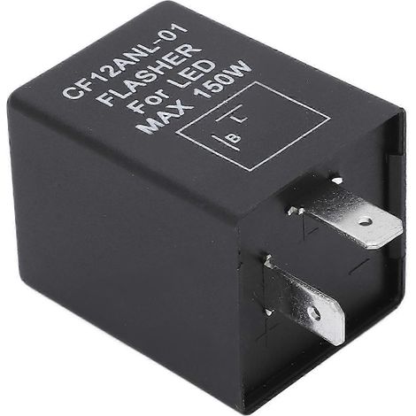 2-poliges, tragbares Hochleistungs-Blinkerrelais 10A 0,1W-150W für Auto-, Motorrad- und Elektrofahrzeugblinker, 12V. (1/5)