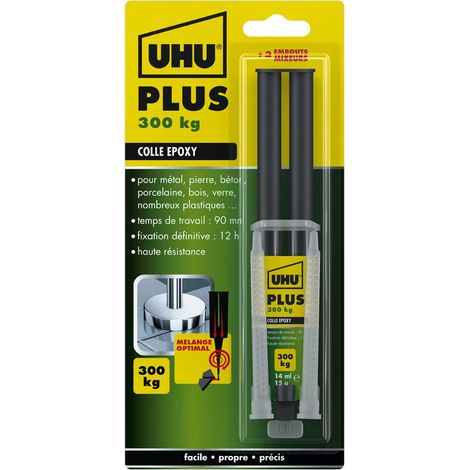Colle époxy 2 composants, super forte, rapide et précise, serringue avec canule auto-mélangeuse, transparent, 15g (1/5)