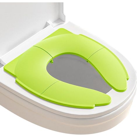 Bébé Réducteur de Toilette, Reducteur Toilette Enfant, Réducteur WC Voyage, Pliable Enfant Siège de Toilette, Voyage Siège Pliable de Toilette avec Sac de Rangement pour Enfant und Bébé, Jaune (1/5)