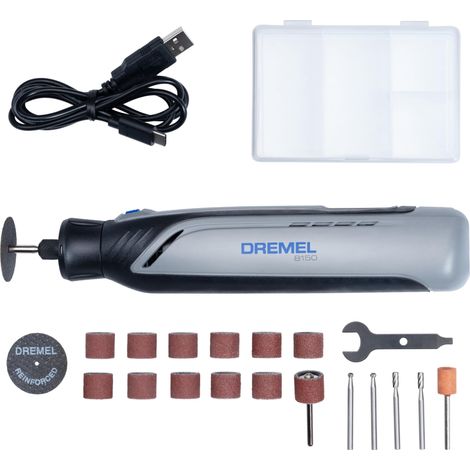 Dremel 8150 Multiherramienta a batería de 7,2 V 2Ah sin escobillas Herramienta Rotativa recargable por USB-C, 20 accesorios, Velocidad Variable 5.000-30.000 RPM, luz LED, corte, lijado, tallado
