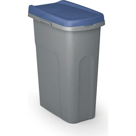 CASARIA® Mülleimer Küche mit Deckel 25L Geruchsdicht Müllbeutelhalterung Kunststoff Abfalleimer 39x24cm Bad Papierkorb Büro Mülltrennsystem  Blau