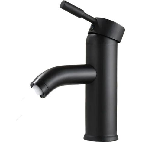 Robinet de lavabo inox noir eau chaude/froide pour lavabo (1/5)