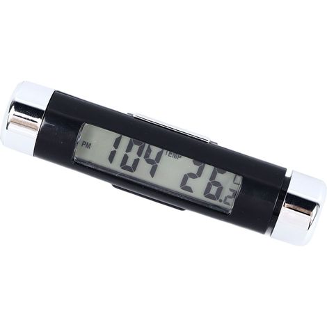 Horloge de ventilation de voiture 2 en 1 multifonctionnelle avec thermomètre numérique à pince et rétroéclairage LED (1/5)