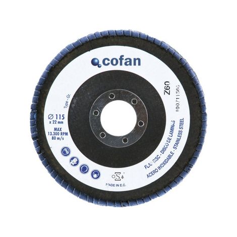 Discos laminados planos con zirconio 115mm y 125mm                          115 mm               G-120 (1/3)