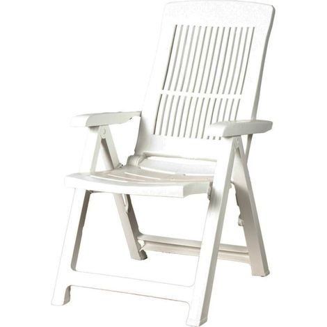 sdraio pieghevole "tampa" in polipropilene bianco 60x61x109 cm