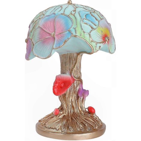 Dekorative Pilz-Tischlampe mit Blume und Schnecke, ideal für Schreibtisch oder Nachttisch, einzigartiges Design. (1/5)