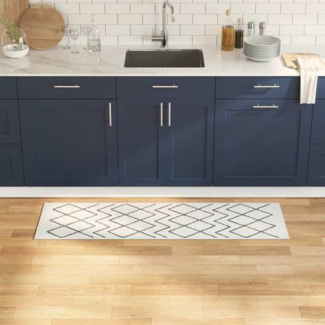 Kitchen Rug White 150 x 45 cm Velvet vidaXL (1/5)