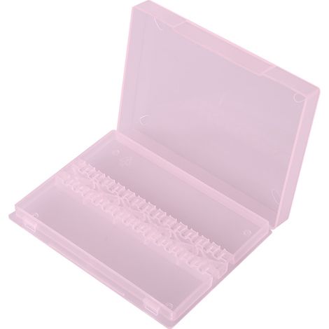 Étui de rangement rose pour 14 embouts de polissage et meulage professionnels pour ongles, support de perçage (1/5)