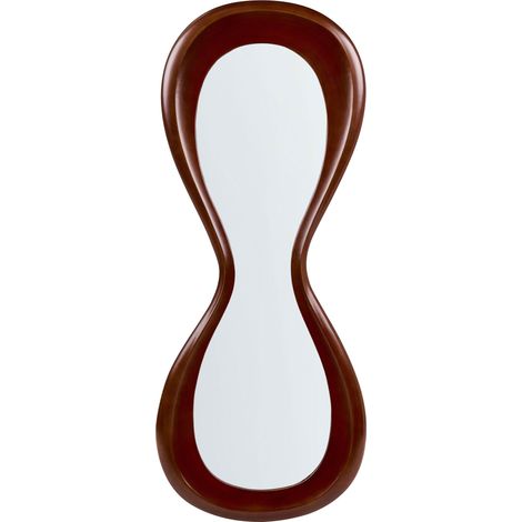 Miroir Mural de Style Scandinave Cadre en MDF Élément Décoratif Mural Marron Foncé Bourges (1/5)