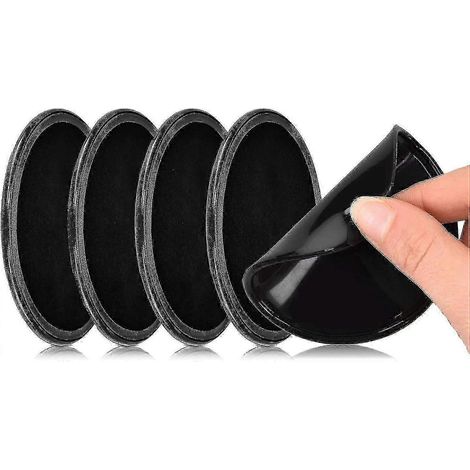 Lot de 5 pastilles adhésives en gel Nano Magic, tapis antidérapants réutilisables en silicone pour support de téléphone de voiture et GPS, maison, bureau, sans traces (noir, 80 mm) Jskee (1/5)
