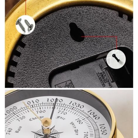 Horloge de marée - TD9115mm - Baromètre marin - Thermomètre - Hygromètre - Prévisions météorologiques (1/4)