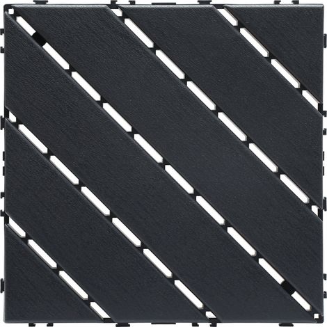 Jiubiaz 11x dalles de terrasse Dalles Carrées-panneaux d'épissure DIY-Pour terrasse- Plastique - 30x30cm -11 pièces/1 m²- Brun (1/4)