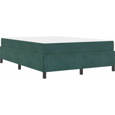 Lit double,Lit adulte,Cadre de lit Vert foncé, blanc et vert 140 x 190 cm Velours CFW7874948 (1/5)