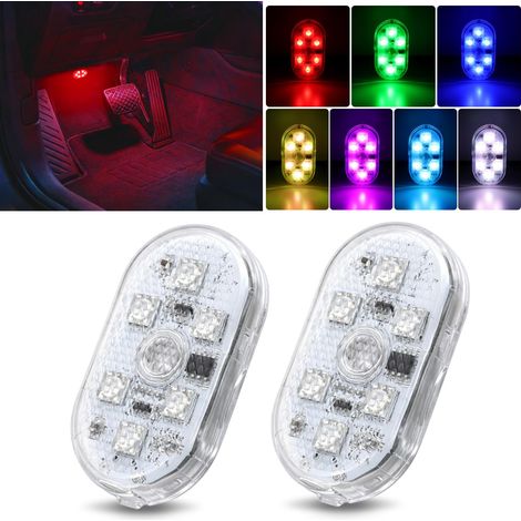 Lampe magnétique portable rechargeable avec capteur tactile et 7 couleurs pour l'éclairage des repose-pieds ou des zones de lecture, idéale pour une utilisation nocturne dans tout véhicule. Multicolor (1/5)