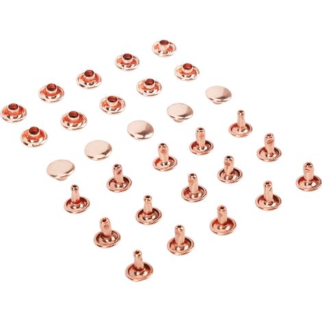 100 Rivets en Métal Doré Rose, Haute Résistance et Éclatants pour la Création de Sacs et Ceintures - 8x8mm