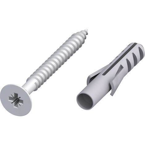 alfer Wandbefestigungs-Set Kunststoff 3,5 x 40 mm verzinkt grau Wandbefestigung