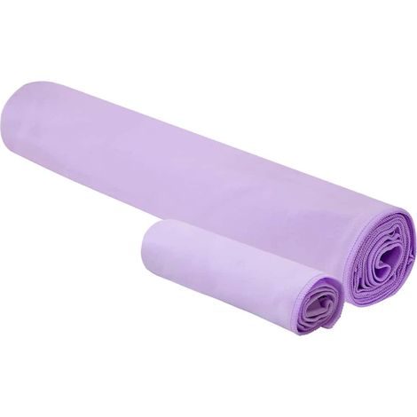 Set de serviettes de sport 2 pcs Violet tissu (1/5)