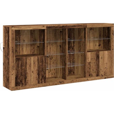 Maison Exclusive - Madia LED 3 pcs Legno vecchio 202 x 37 x 100 cm