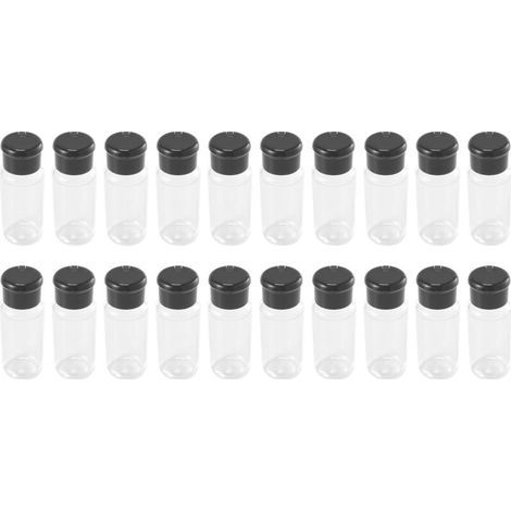 ALLIANDIS20 PièCes SéRies / Ensemble 100 Ml éPices Sel Poivre Shakers Noir Assaisonnement Pot Peut Bouteille Barbecue Condiment Cuisine Gadget Outil (1/4)