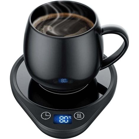 Chauffe-Tasse à café avec 3 réglages de température Chauffe-Boissons électrique Arrêt Automatique, Chauffe-café, thé et Lait pour Bureau à Domicile (Pas de Tasse) (1/4)
